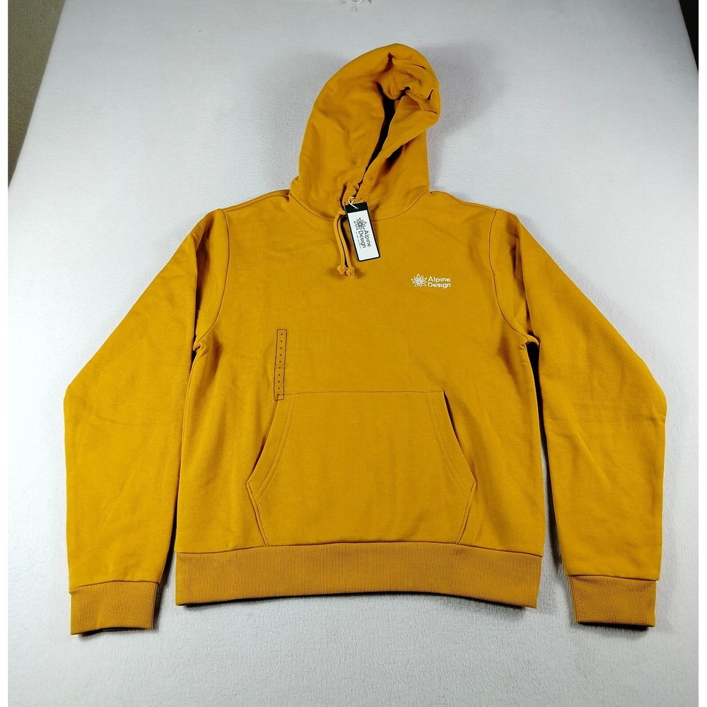 Alpine Design‎ Sweatshirt Mens Small Brown Golden Honey Hike Logo Fleece Hoodie